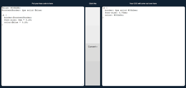 LESS CSS converter