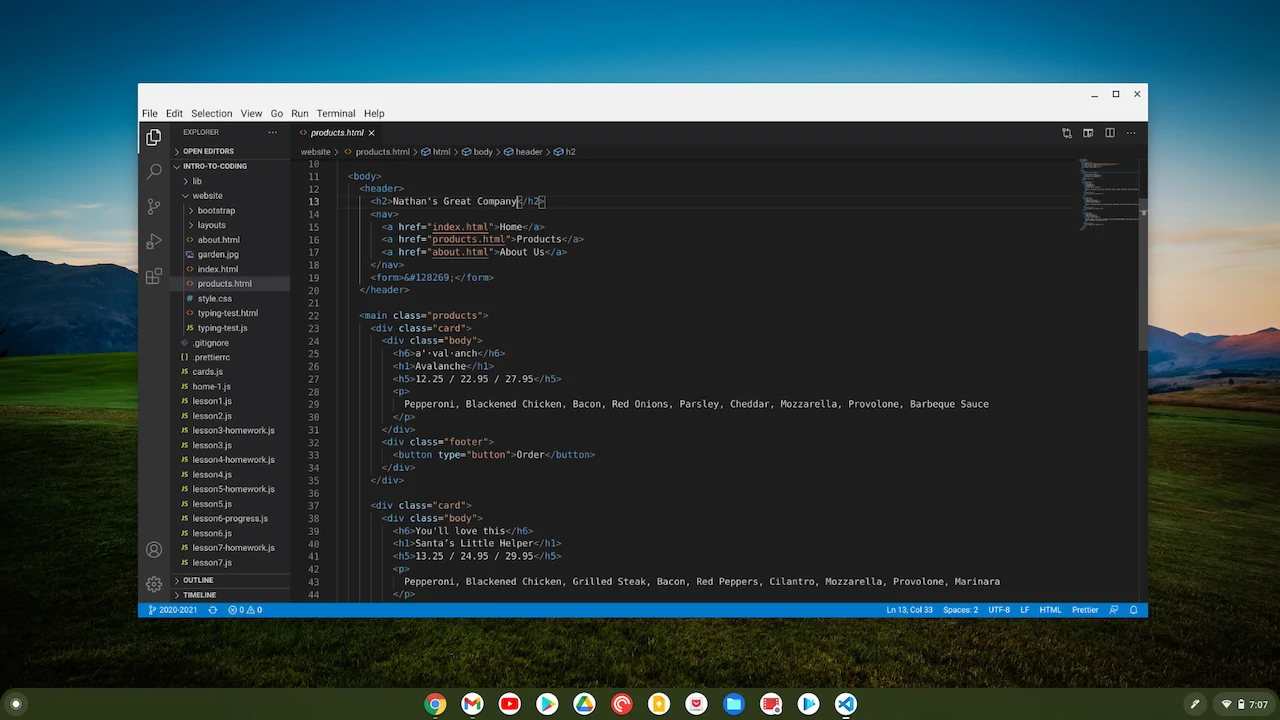 VSCode in Chrome OS